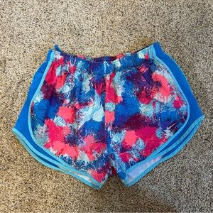 Nike Women's Blue and Pink Athletic Shorts